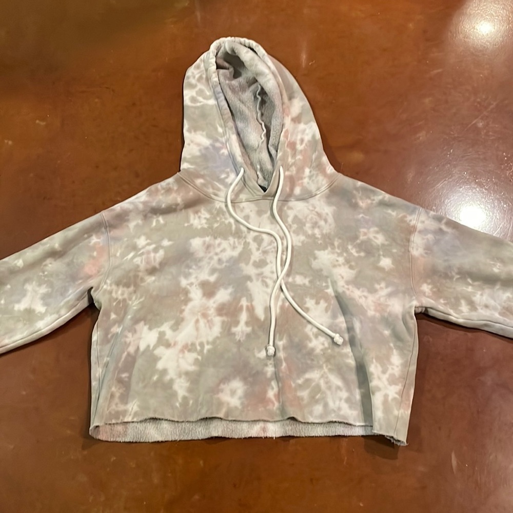 Girls cropped tie-dye hoodie